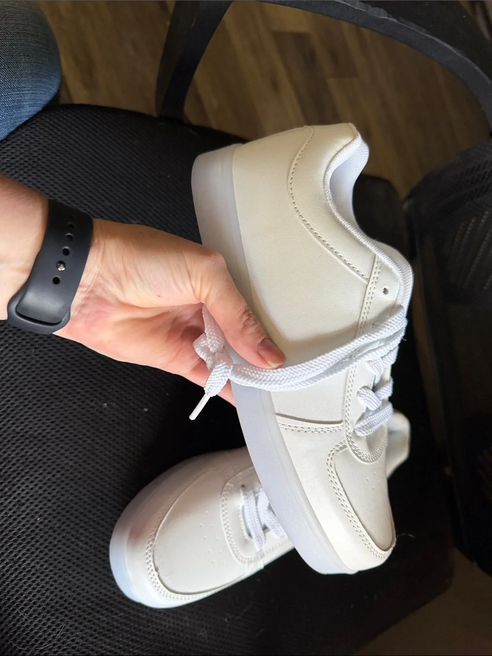Classic White LIGHT UP Lace-Up Sneakers - Unbranded